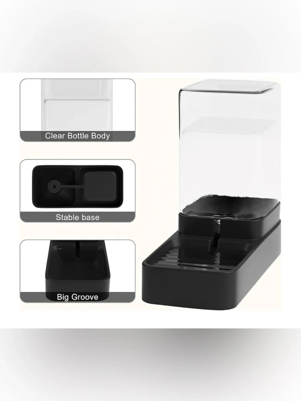 Automatic Cat Feeder and Water Dispenser in Set with Pet Food Bowl,(3.3L,Black)